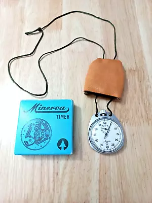 VINTAGE UNUSED MINERVA Model ARMY SWISS CHRONOGRAPH STOPWATCH Switzerland VIDEO • $240