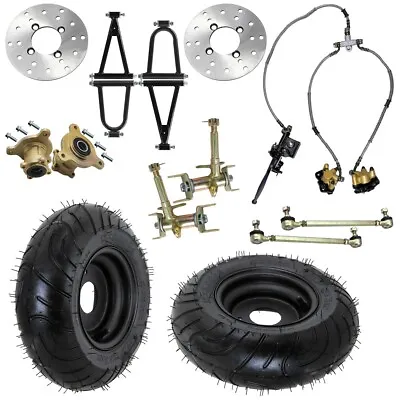 ATV Go Kart Front Shock Suspension Swingarm 13x5.00-6 Wheels Brake Caliper Kit • $25.46