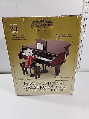 Magical Musical Maestro Mouse With Baby Grand Piano-Tested-Working-Christmas • $189.99