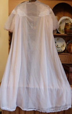 £30 • Buy RARE VINTAGE 60s 70s TAYLOR WOODS SHEER BRI NYLON NEGLIGE PEIGNOIR 12-16 FIT