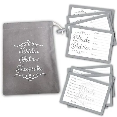 30 X Advice For The Bride Cards - With Choice Of Keepsake Pouch - Hen Party Game • £5.99