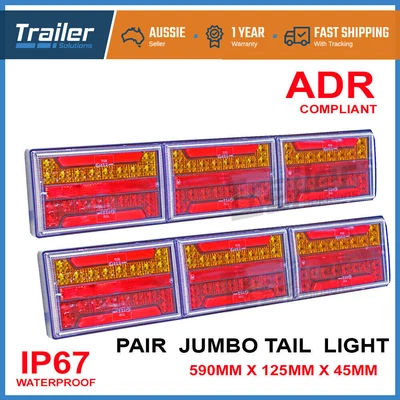 $159 • Buy NEW 2 X JUMBO 12V/24V LED Trailer Tail Lights Indicator Lamp For Caravan Truck.