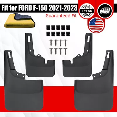 16A550 2023 Ford F-150 Front & Rear Molded Splash Guards Mud Flaps NO DRILL • $38.98