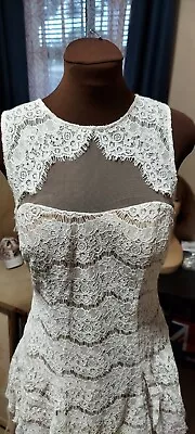  DRESS Size 7-8  Lace Short Champagne  Masquerade   Party Prom • $12