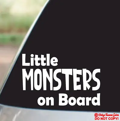 LITTLE MONSTERS ON BOARD Vinyl Decal Sticker Car Rear Window Bumper BABY KIDS • $2.99