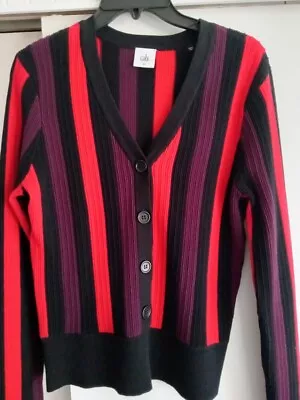 Cabi Women's Cardigan Striped Button Front Sweater Women's Size M • $13.79