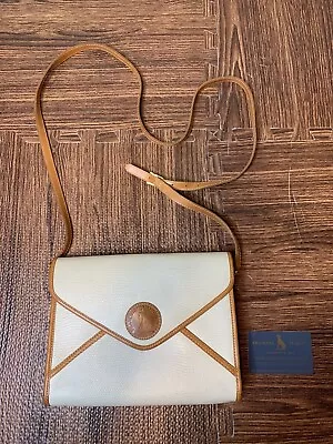 Vintage Francois Marot Paris Leather Clutch / Shoulder Bag Envelope Style Beige • $62.99