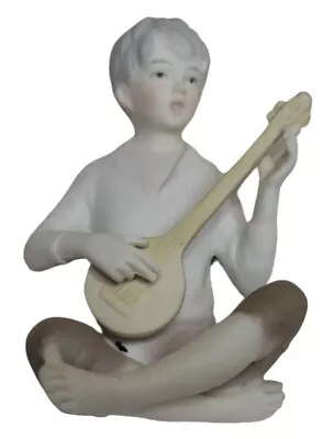 Vintage Ardalt Japan Figurine Boy Musician Bisque Porcelain Mandolin Pastel 6451 • $11