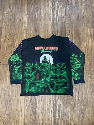 Vintage Grave Digger Monster Truck Black AOP Long Sleeve Shirt XL • $600