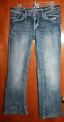 VANITY Size 28  Dakota  BOOTCUT JEANS W/ Bling (hemmed To 30  Inseam) EUC • $18