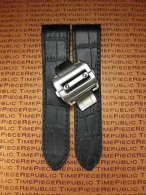 £63.54 • Buy 24.5mm Leather Strap Watch Band Buckle Set For Cartier Santos 100 XL Chronograph