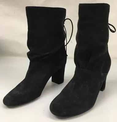 *NEW* $249 Lita Bettye Muller Italy Black Suede Leather Heel Booties US 8 Womens • $42