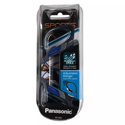 Panasonic Sports Wired Earhook Sport Clip Headphones RP-HS34  -Blue • $15.99