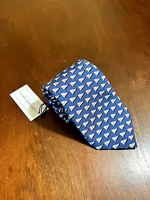 NWT NEW VINEYARD VINES Blue Whale Flags Silk Neck Tie Tied To A Cause • $24.99