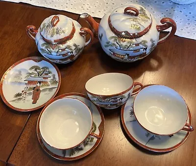 Vintage Hand Painted  Japan Porcelain Tea Set With Geisha • $18