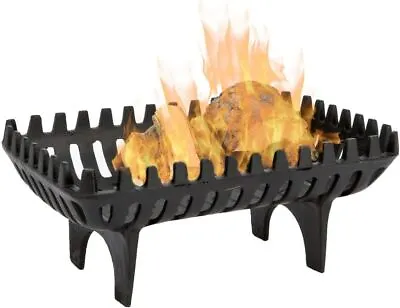 Fire Grate Cast Iron Freestanding Wood Log Coal Open Fireplace Basket 4 Legs • £30.99