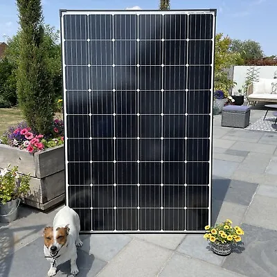 330w Solar Panel BLACK FRAME +20% Mono Efficiency (164x99cm) REPACKAGED BOX • £199