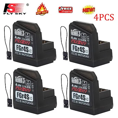 4PCS Flysky FGR4S V2 Receiver 2.4G 4CH For FS-Noble NB4 PL18 Transmitter RC Car • $125.49