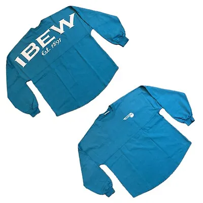 IBEW Railroad Est. 1891 Spirit Jersey Long Sleeve Tee Shirt Adult L Blue RARE • $55.25