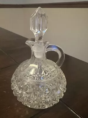 Vintage Miniature Glass Cruet Pressed Glass Bottle With Stopper • $9.99