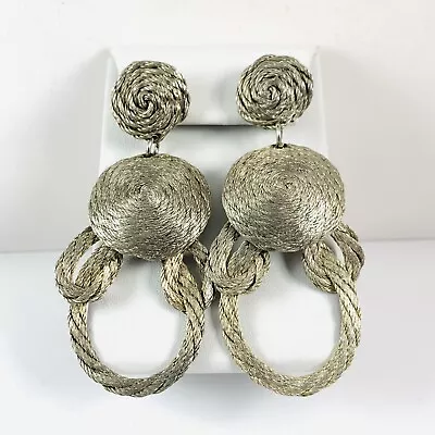 Neat Vintage Silver Tone Drop Dangle Post Pierced Earrings • $21.99