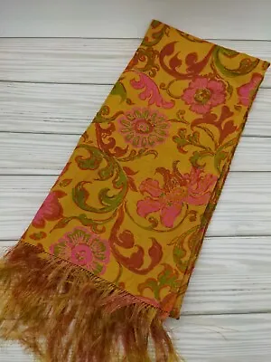 Star Of Siam Thai Silk Hand Woven 1960's Floral Scarf Mod Vintage  • $29.99