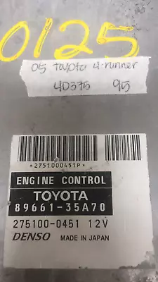 89661-35A70 Toyota 4-Runner 4Runner Ecu Ecm Computer 2005 • $95