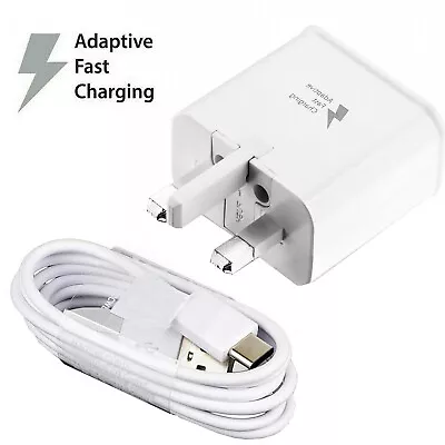 Fast Charger Adapter Plug & 2M USB Charging Cable For Samsung Galaxy Phones Lot. • £11.45