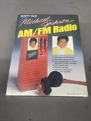 Michael Jackson Vanity Fair Ertl AM/FM Radio Headphones 1984 MJJ Sealed Pop NEW • $284.24