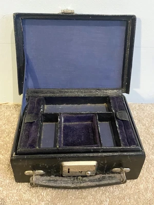 £45 • Buy Rare Small Suitcase Travelling Jewellery Box Antique C1940 Art Deco