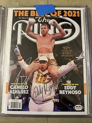 Saul Canelo Alvarez + Eddy Reynoso Signed Ring Magazine ~ PSA COA • $550