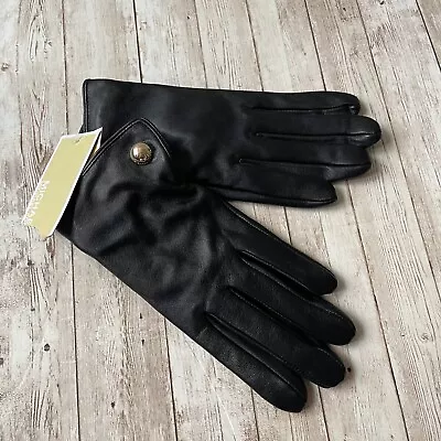 New With Tags Michael Kors Black Leather Gloves Medium M • $59.99