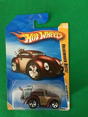 2010 Hot Wheels New Models 4/44 VOLKSWAGEN BEETLE Maroon Variant Chrome B130 • $6.99