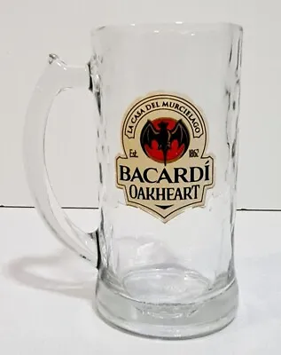 Rare Retro BACARDI OAKHEART Unique RIPPLE GLASS TANKARD  • $29.99