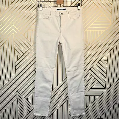 J Brand Mid Rise 11 In Skinny Leg Jean In Blanc White Zip Fly Stretch Size 29 • $39.99