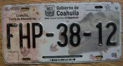 SINGLE MEXICO State Of COAHUILA LICENSE PLATE -2013/15- FHP-38-12  AUTO DINOSAUR • $14.99
