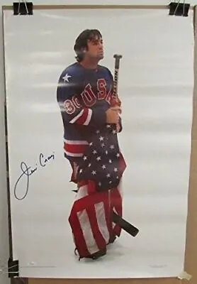 Jim Craig Team USA Hockey Miracle On Ice Signed 20x30 Poster JSA L26806 • $129