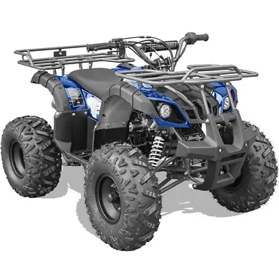 MotoTec Bull 125cc 4-Stroke Kids Gas ATV Off-Road 4-Wheels Quad Ages 10+ Blue ✅ • $1499
