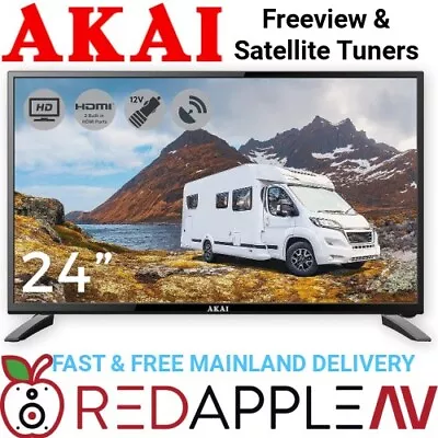 12v / 240v Akai AKTV2423 NS 24  DVB-T2 & DVB-S2 HD LED TV Motorhomes Caravans • £149.99