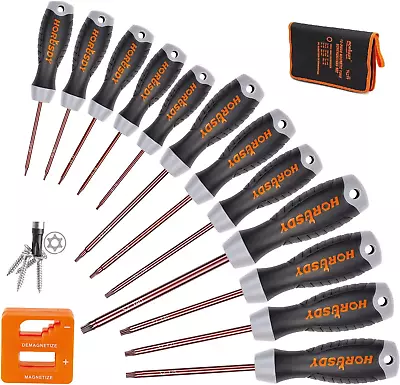 12x T6 - T40 Magnetic Torx Screwdriver Set Star Key Tamper Proof Rubber Handle • $25.64