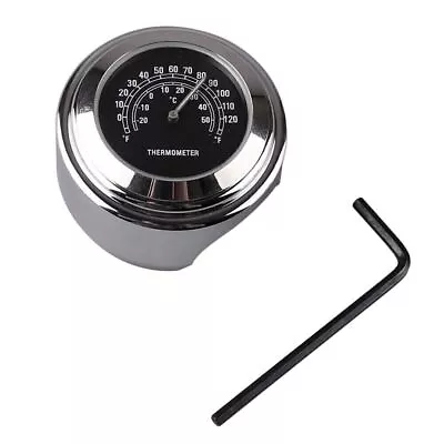 Motorcycle 7/8 & 1'' Handlebar Bars Mount Temp Black Dial Thermometer Chrome • $11.14