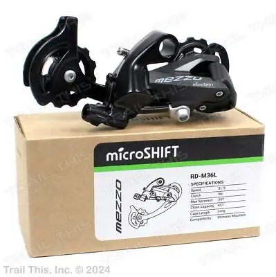 MicroSHIFT Mezzo M36 Rear Bicycle Derailleur 8/9 Speed Fits Shimano - Long Cage • $15.50