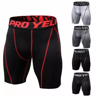 Mens Athletic Workout Pants Compression Shorts Gym Sports Fitness Base Layer • $12.99