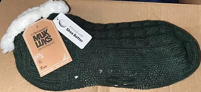 Women’s Muk Luks Slipper Socks Size 8.5-11 (L/XL) Dark Green BNWT • $6.99