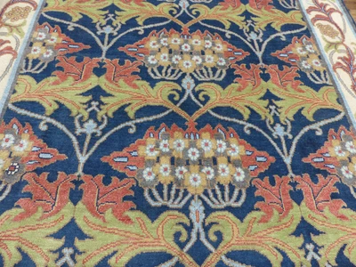 $1582 • Buy 8'x10' New Navy William Morris Hand Knotted Wool Arts & Crafts Oriental Area Rug