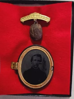 Civil War Ruby Ambrotype Pittsburg Pennsylvania Acorn Emblem Corp Badge Medal • $300