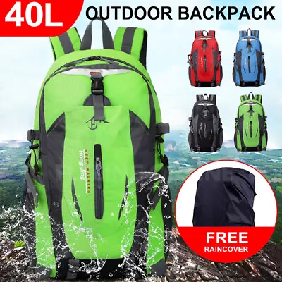 $19.69 • Buy 40L Hiking Camping Bag Large Waterproof Backpack Outdoor Travel Luggage Rucksack