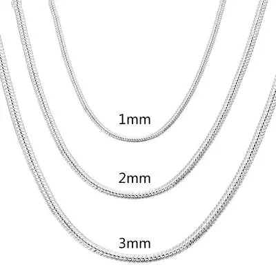 Sterling 925 Snake Chain Solid Round Italian Silver Necklace For Men Women Link • $5.80