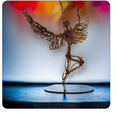 Copper Wire Art Sculpture Angel Wings Man • $14