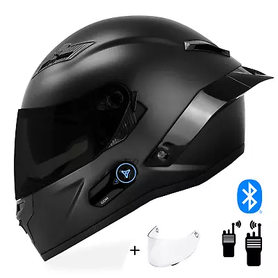 NEW GDM DEMON HYPERSONIC Bluetooth Motorcycle Helmet W Intercom Matte Black • $189.95